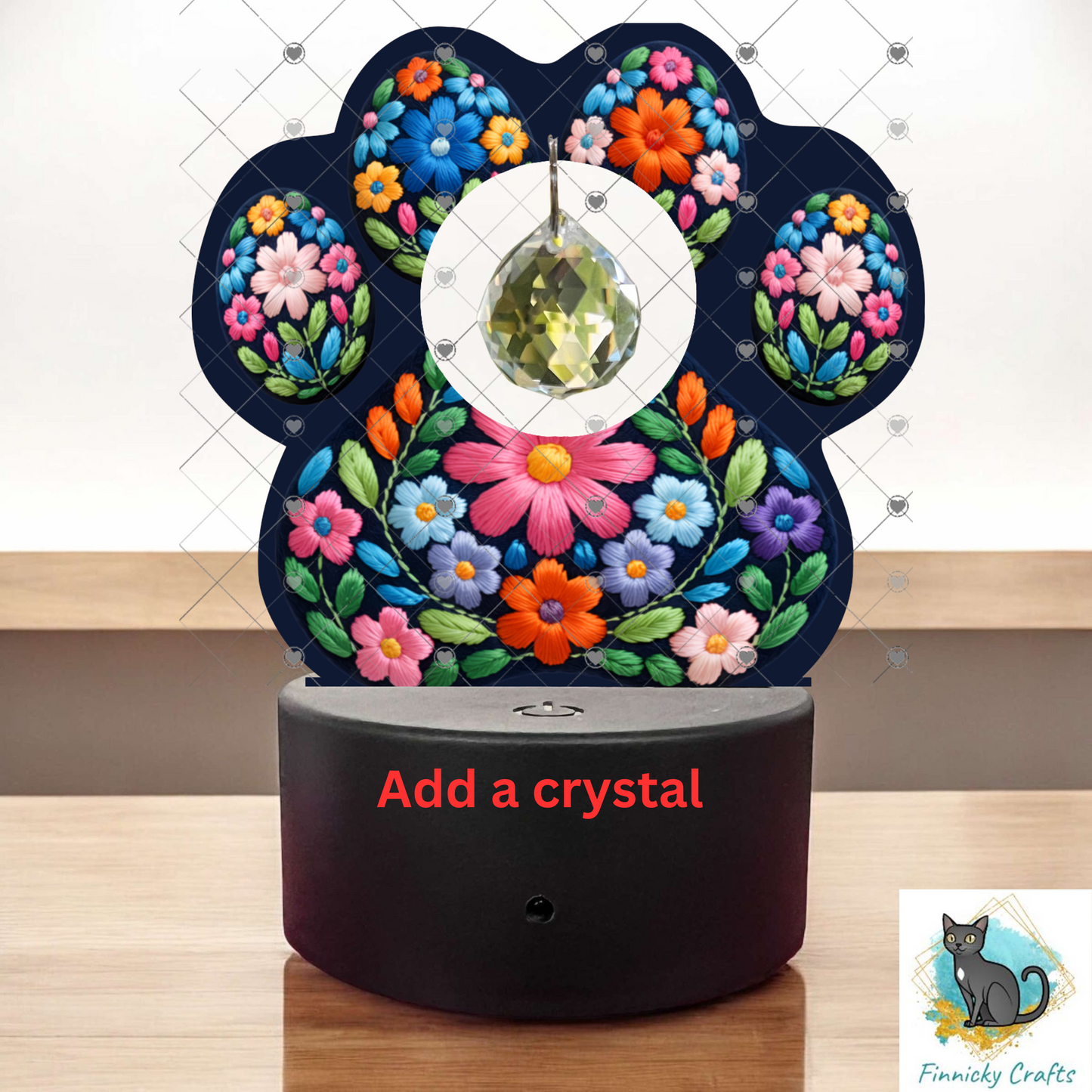 Paws for dogs-cats, Customizable (Add words, names), Light Base, Digital, Decor, suncatcher, night light