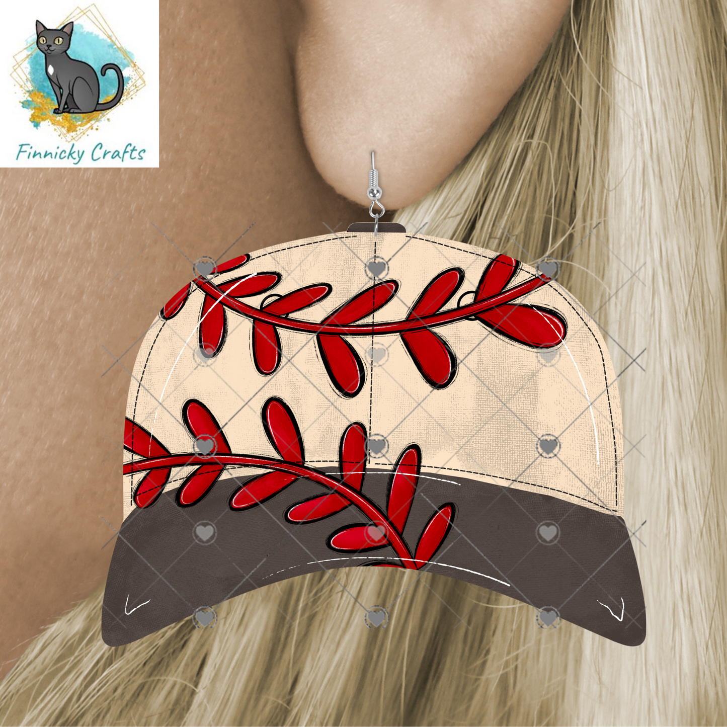 Baseball Cap Bundle, Sublimation, Baseball, Softball, Digital, PNG Design, Earrings.