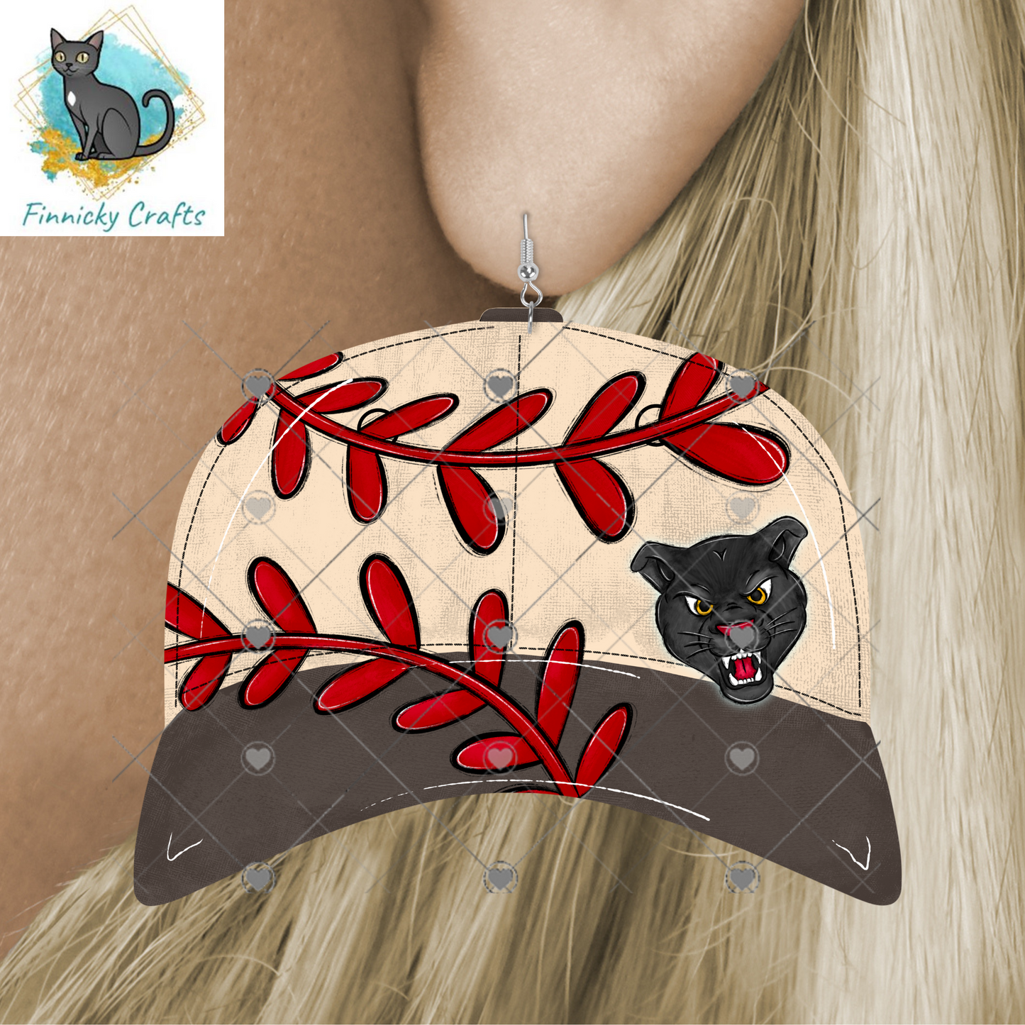 Baseball Cap Bundle, Sublimation, Baseball, Softball, Digital, PNG Design, Earrings.