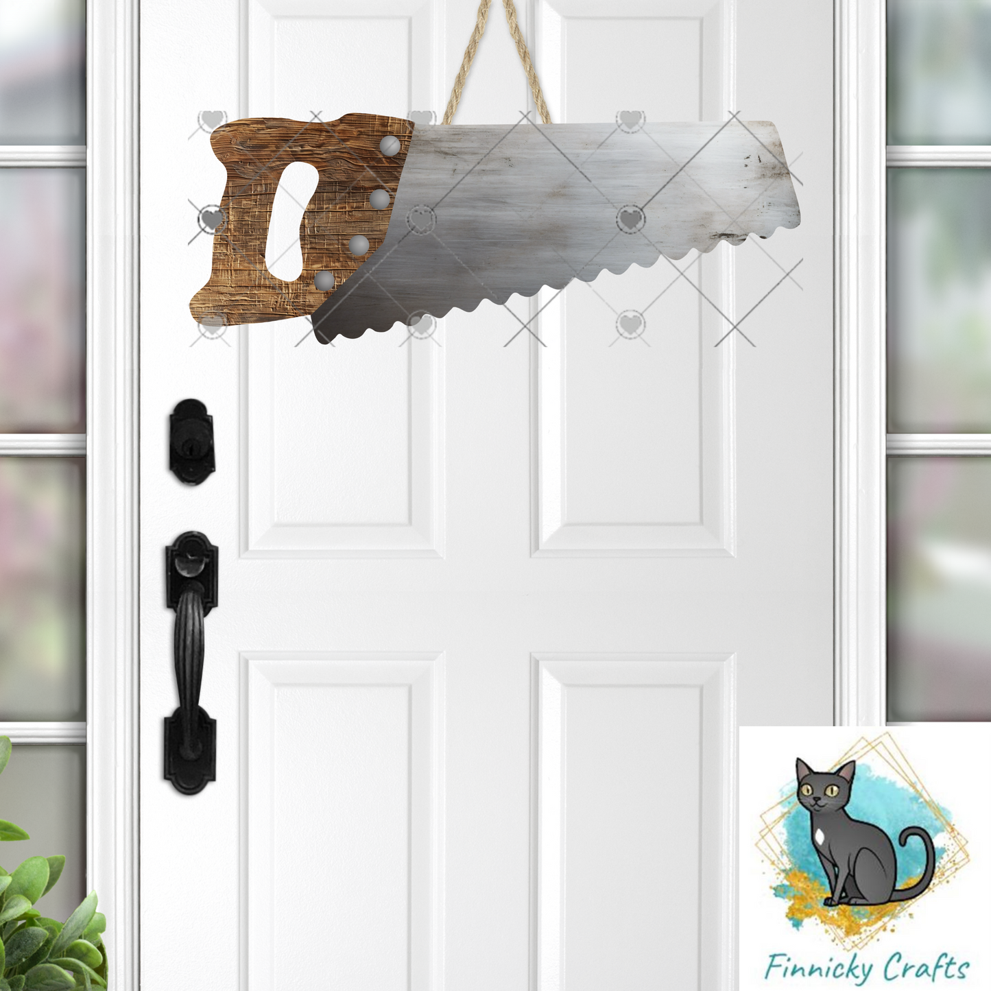 Handsaw, plain and rusry, Customizable (Add words, names), Light Base, Digital, Decor, suncatcher, night light, ornament, earrings