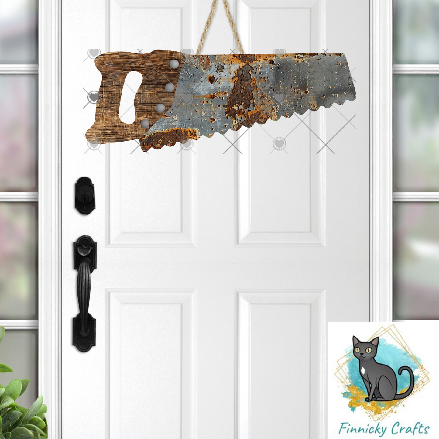 Handsaw, plain and rusry, Customizable (Add words, names), Light Base, Digital, Decor, suncatcher, night light, ornament, earrings