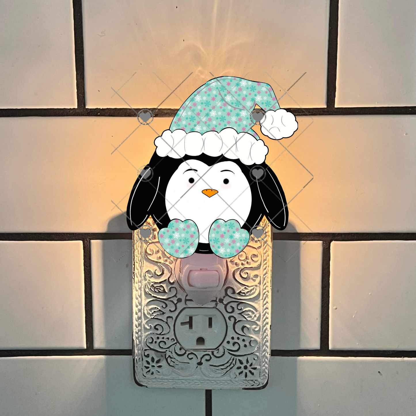Penguin Ornament, Nightlight, Decoration, Winter, Christmas, gift, Sublimation, Digital, PNG, Design, Download,MDF,Acrylic, DTF