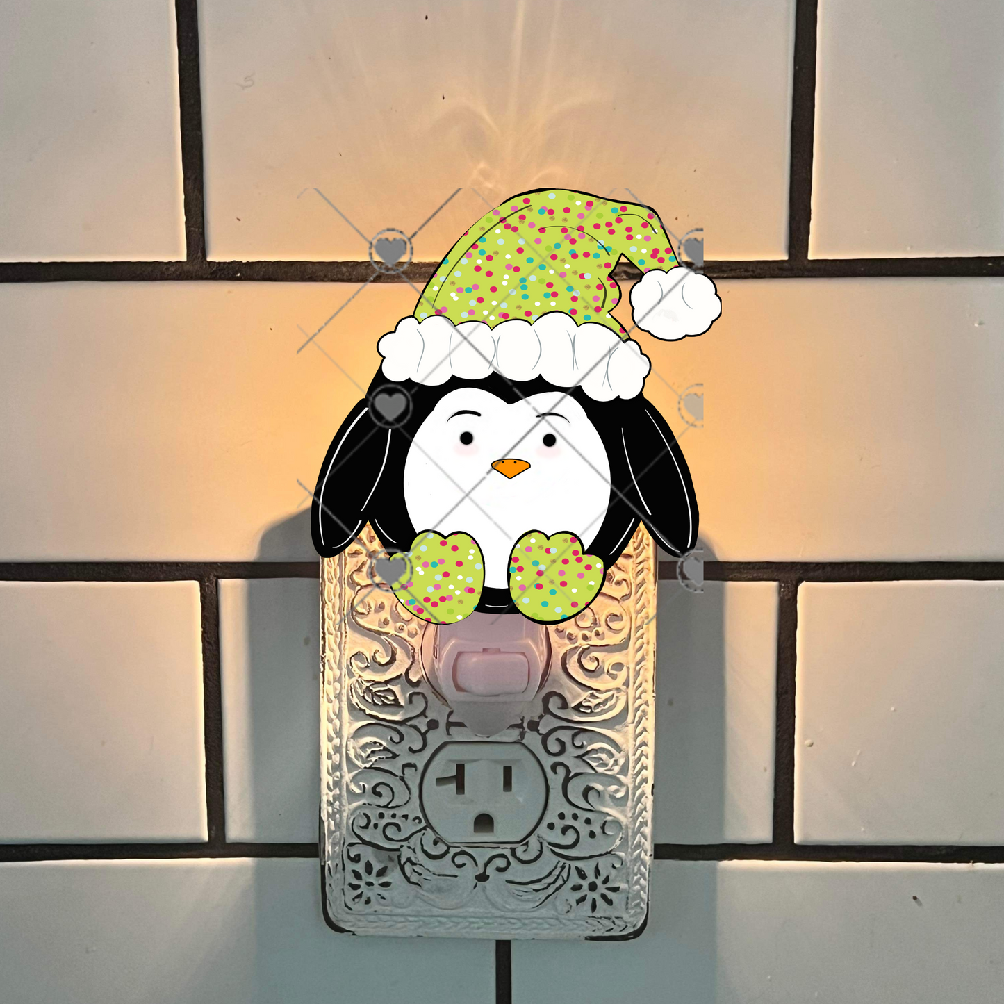 Penguin Ornament, Nightlight, Decoration, Winter, Christmas, gift, Sublimation, Digital, PNG, Design, Download,MDF,Acrylic, DTF