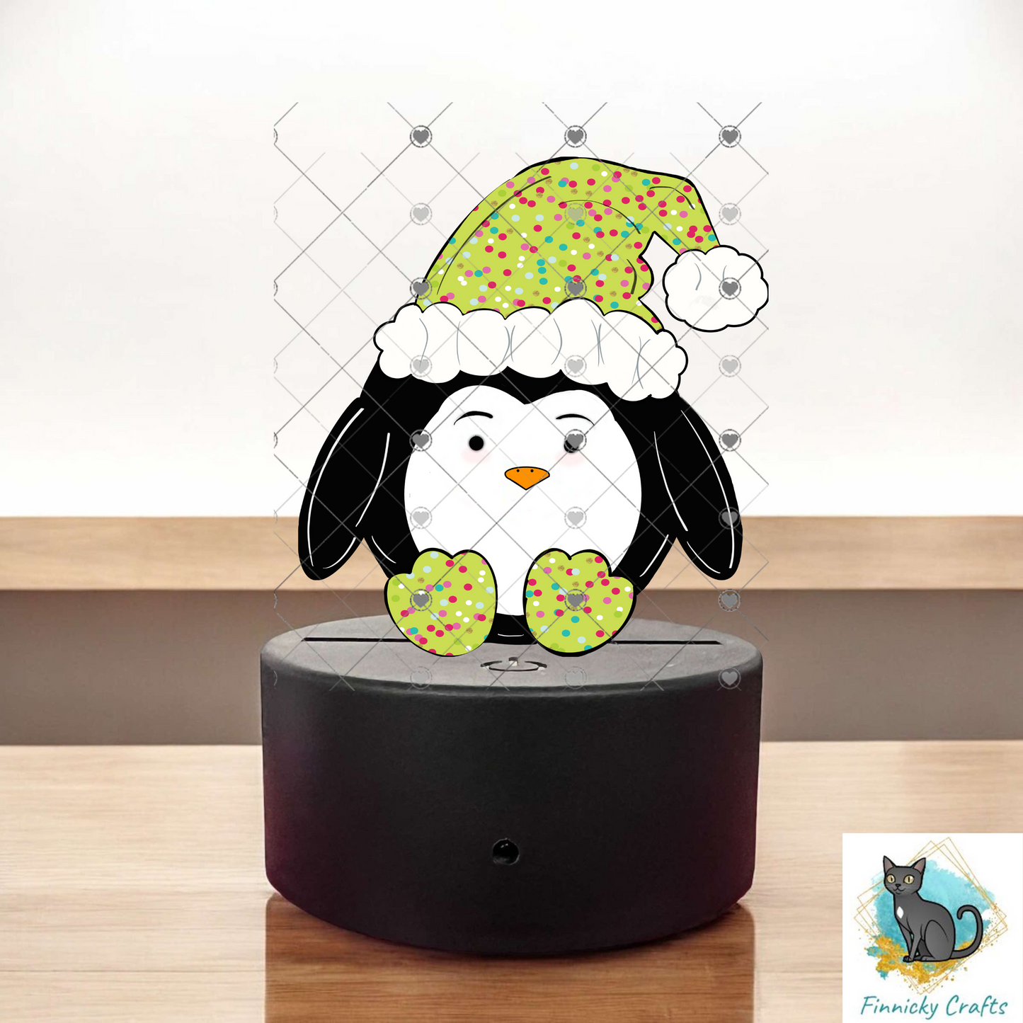 Penguin Ornament, Nightlight, Decoration, Winter, Christmas, gift, Sublimation, Digital, PNG, Design, Download,MDF,Acrylic, DTF