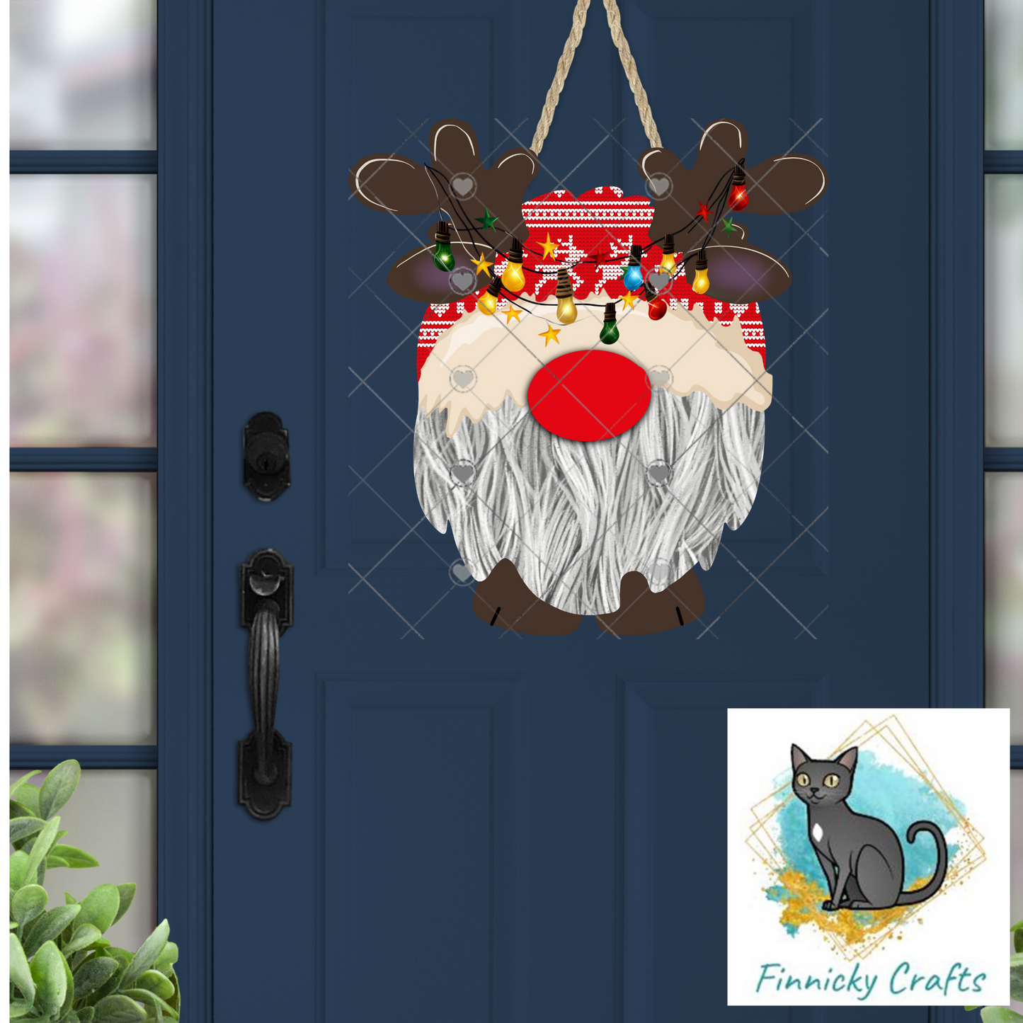 Reindeer Gnome Christmas Design png, Sign, Earrings, Night Light, Light Base, Ornament