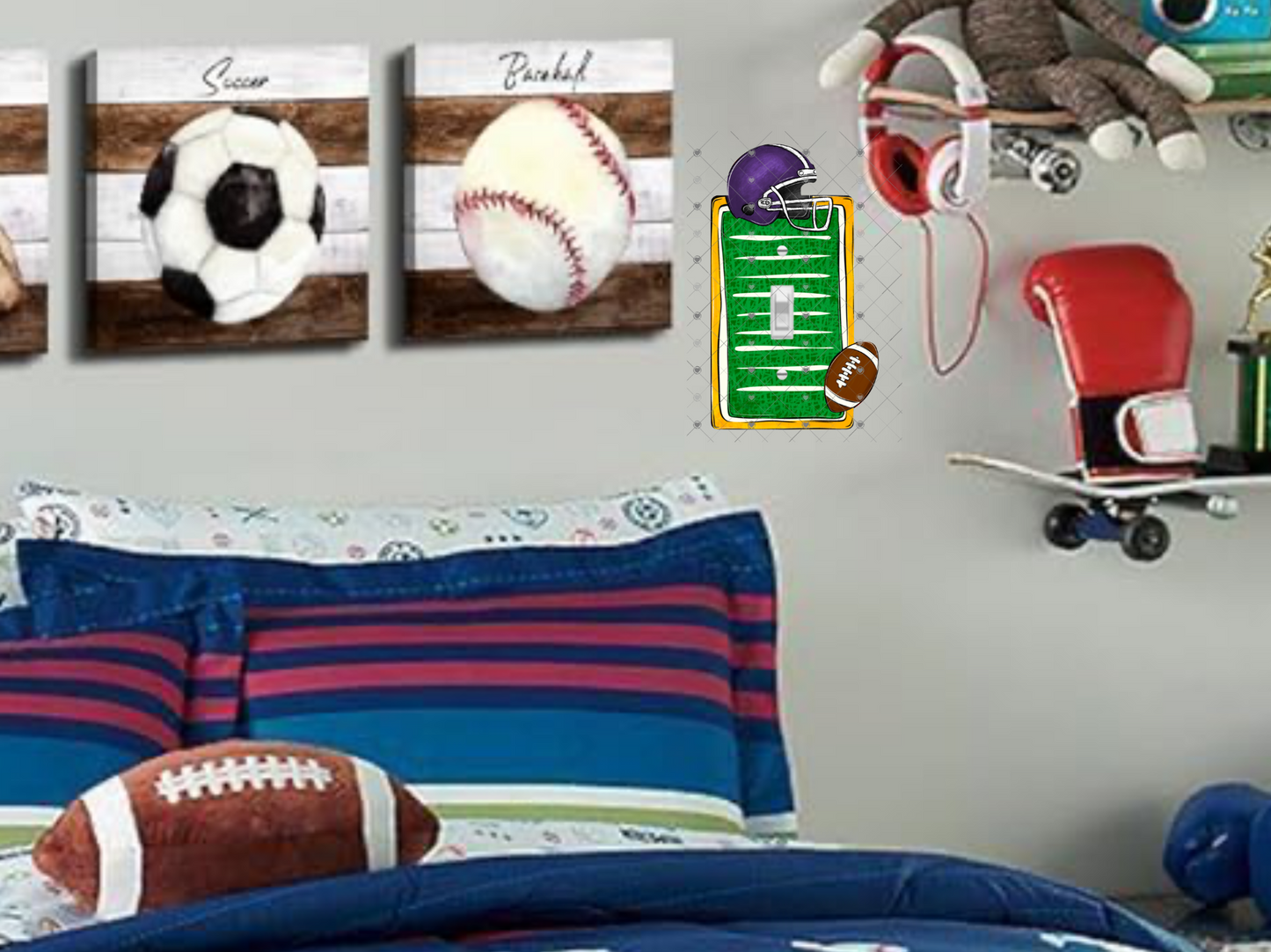 Football and Helmet Light Switch Png Sublimation Designs Digital Download