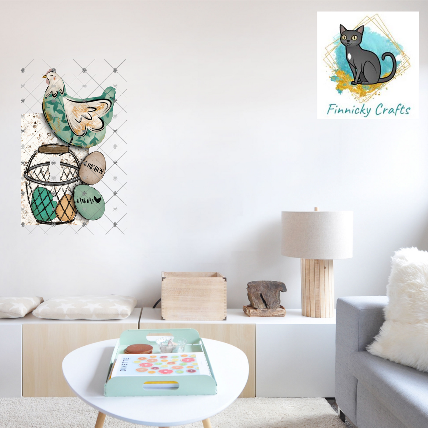 Chicken and Eggs Light Switch, Sublimation, Design, MDF, Acrylic