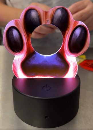 Paws for dogs-cats, Customizable (Add words, names), Light Base, Digital, Decor, suncatcher, night light