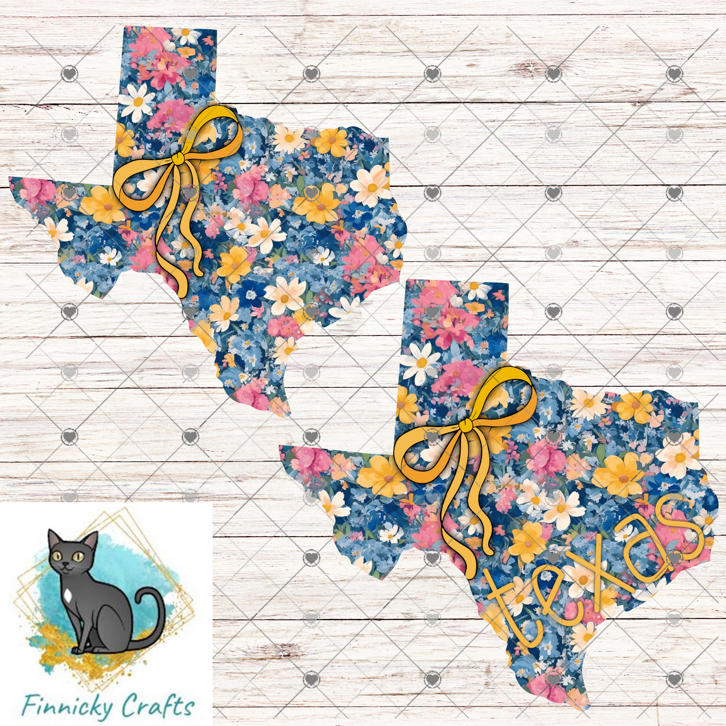 Floral Texas State Shape, 2 versions, Sublimation, PNG, Digital Download, Door Hanger, Ornament