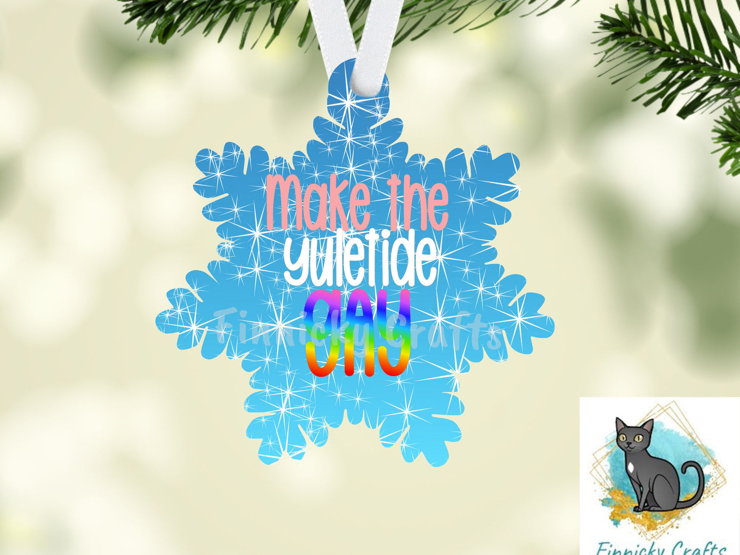 Snowflake Shape, Gay Pride, Christmas, Digital, PNG, Download, Ornament, Sublimation, Christmas, Badge Reel