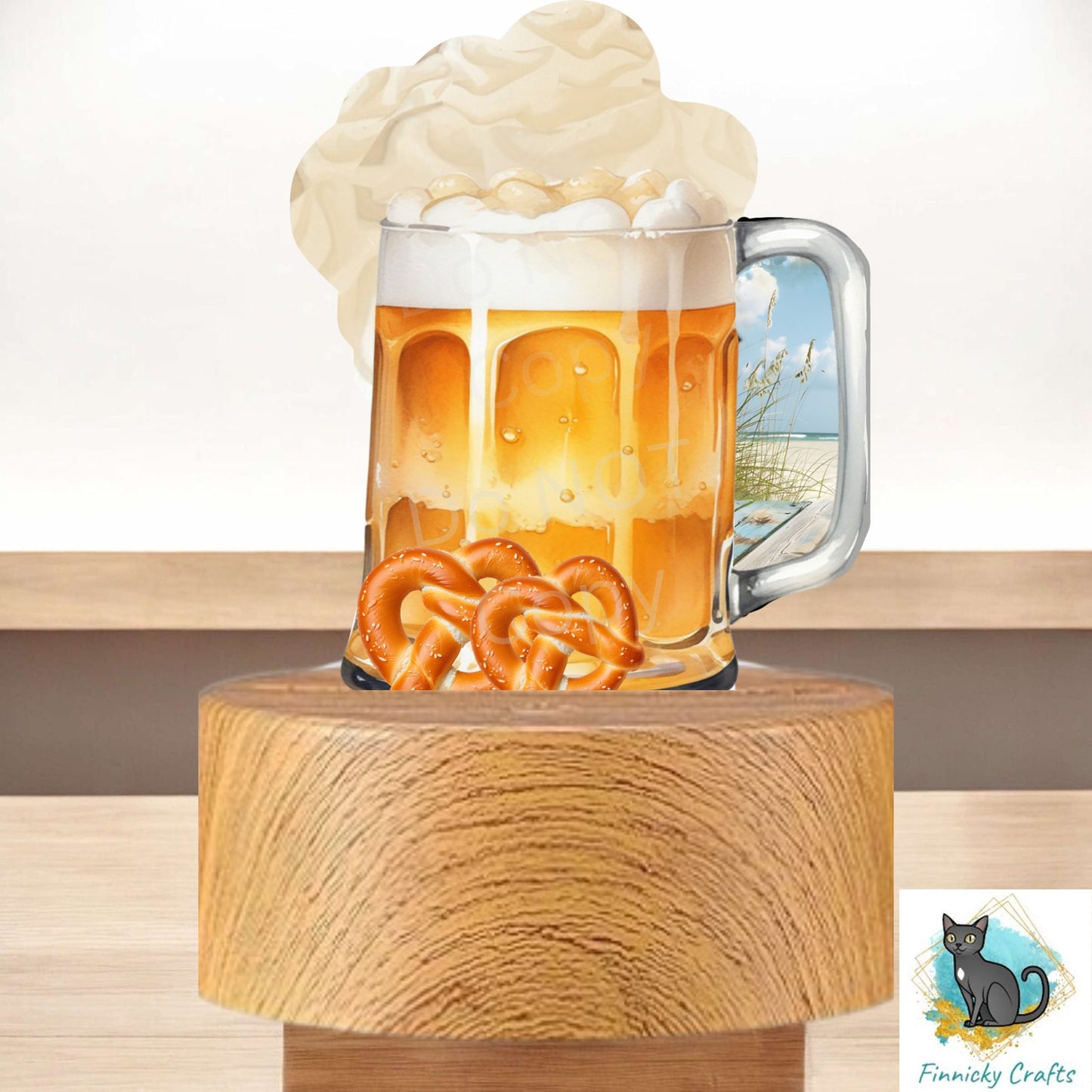 Light beer Stein, light base Sublimation Design, acrylic