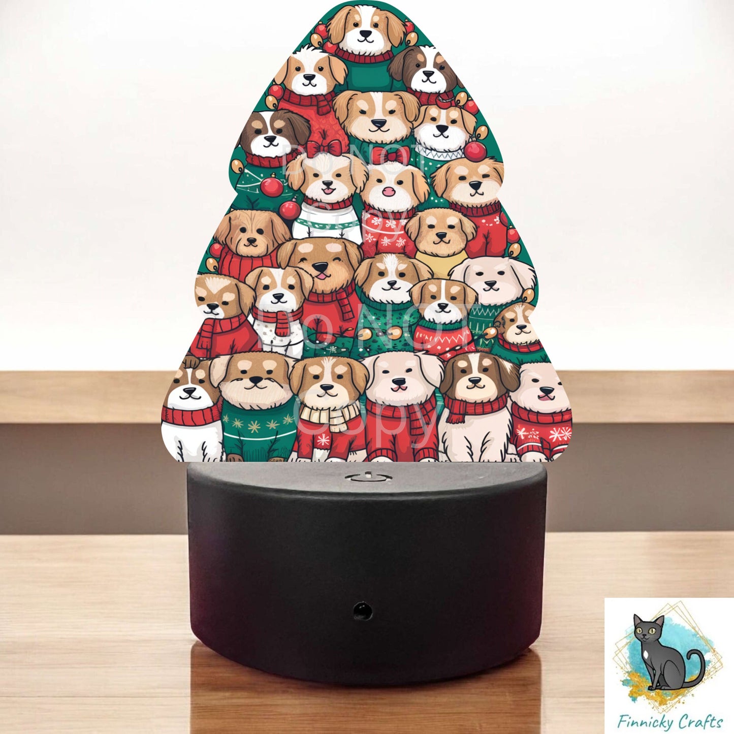 Dogs Chubby Tree, Christmas Sign PNG, Digital Download, Sublimation, Decor, Light Base
