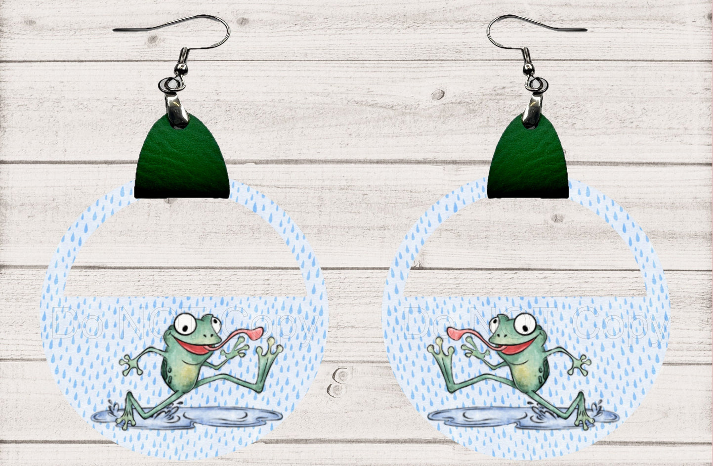 Leather Half-Circle Camping Earrings PNG, Spring Earring Design, Sublimation Leather Earring.