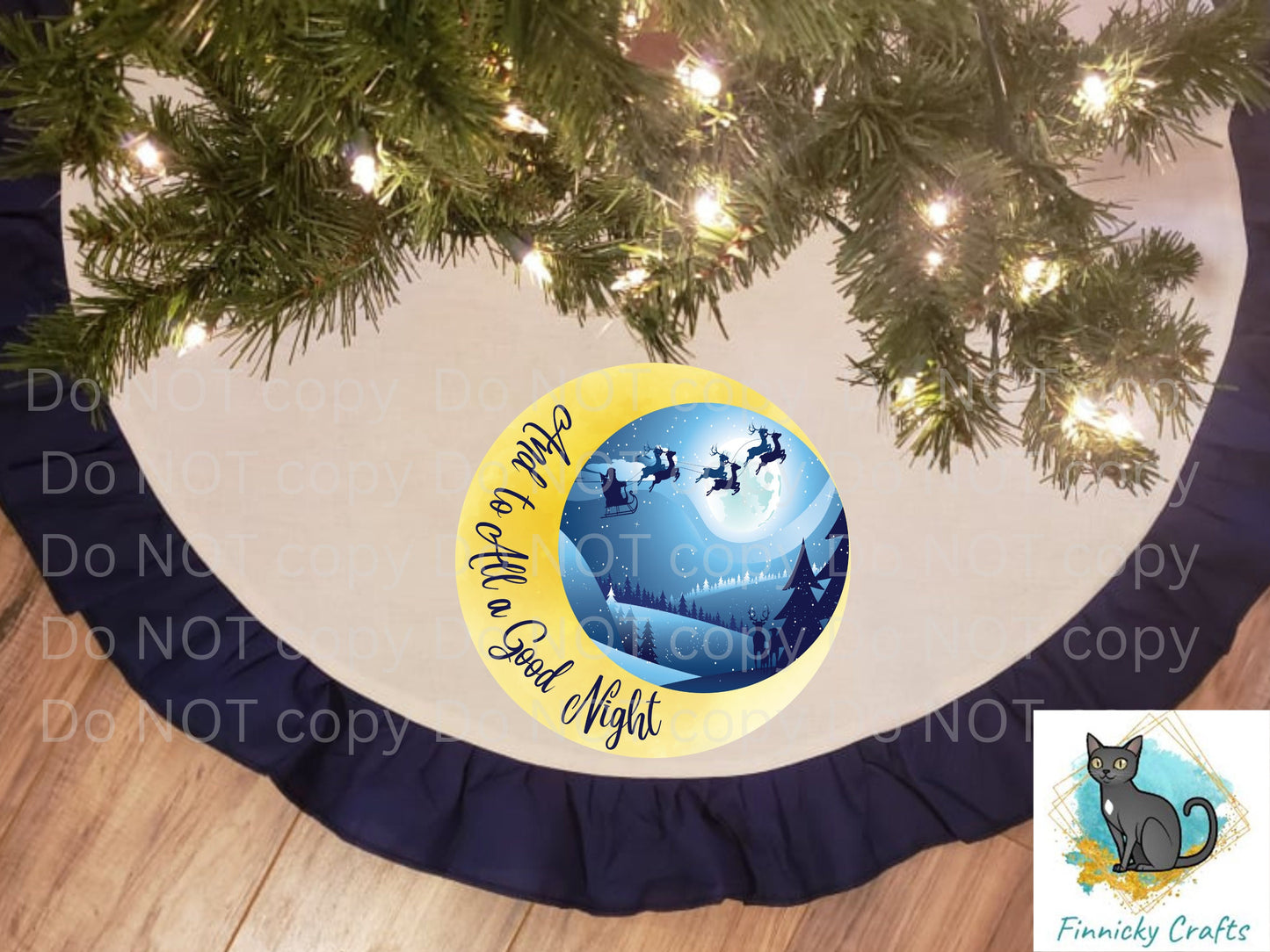 And to all a good night, Round Christmas Sign PNG, Digital Download for Sublimation, Door Hanger, Earrings, Ornament, Badge Reel, Keyring