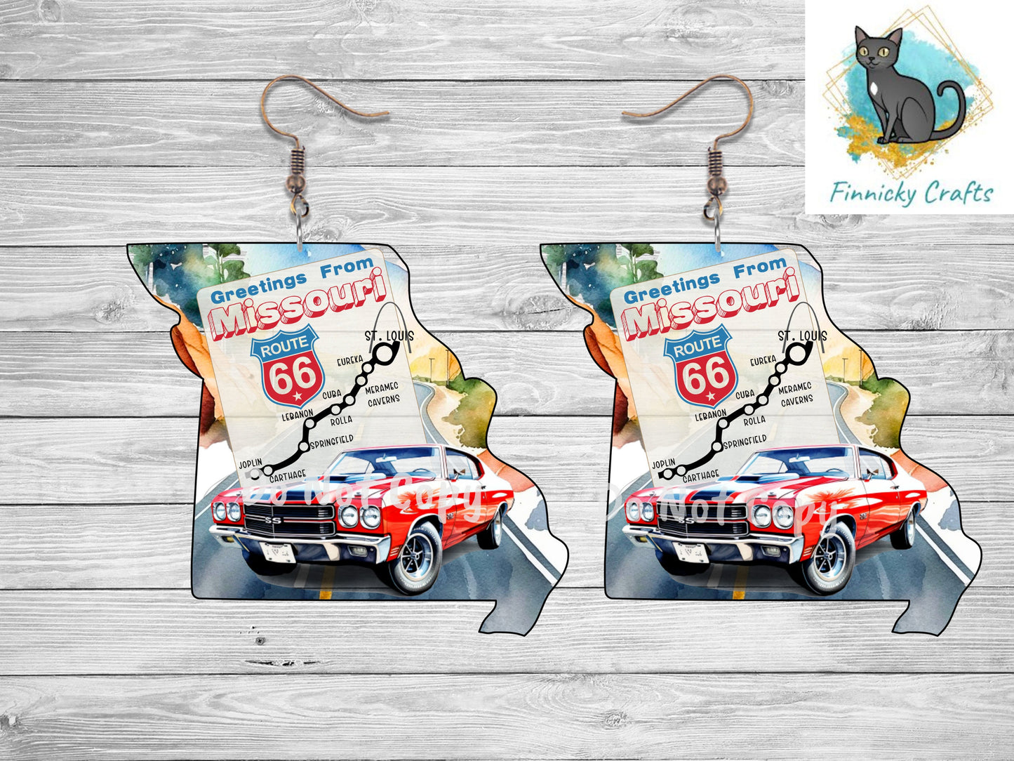 Missouri State Shape, Route 66, Sublimation, PNG, Digital Download, Earrings, Door Hanger, Decoration, Ornament