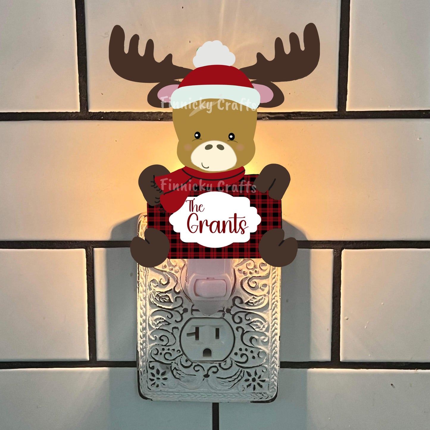 Christmas Moose Ornament, Nightlight, Vent clip, Customizable, words and blank, Sublimation, Digital, PNG, Design, Download, MDF and Acrylic