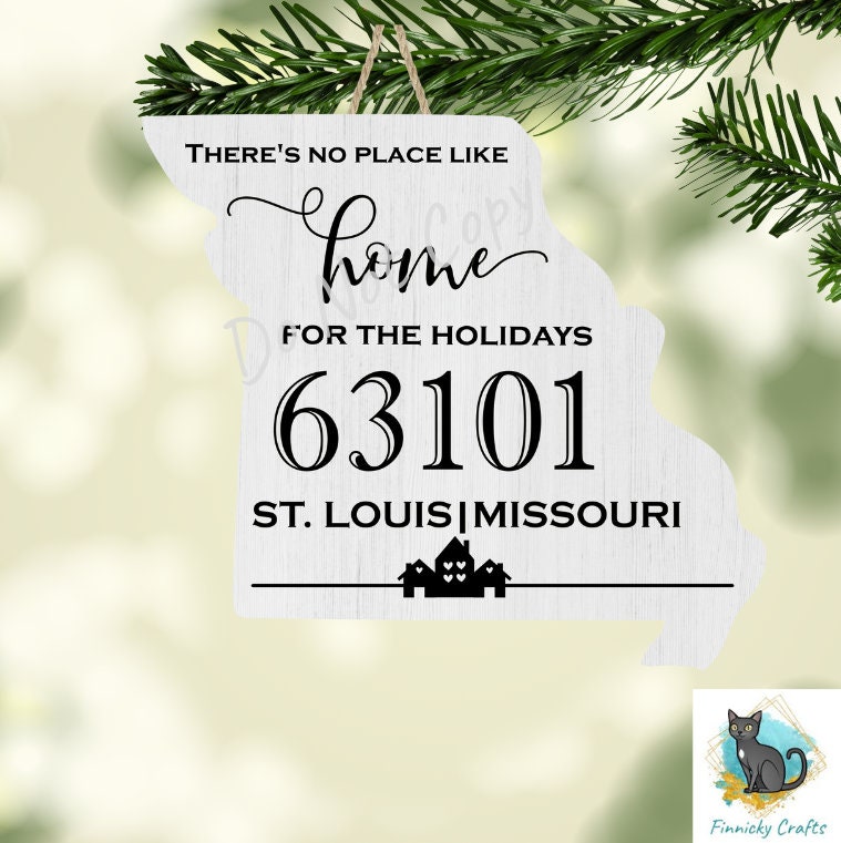 Customizable Missouri State Shape, Home for the Holidays, Zip Code, Sublimation, PNG, Digital Download, Door Hanger, Decoration, Ornament
