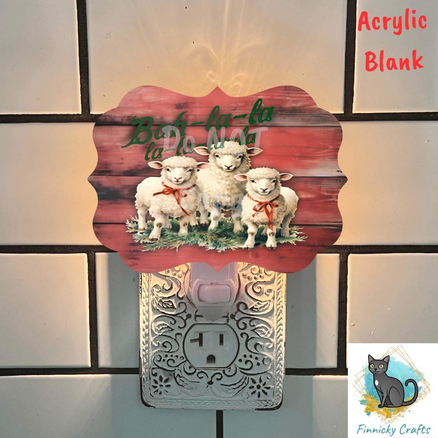 Benelux Sheep Christmas Winter Ornament, Bah-la-la-la, Nightlight, Sublimation, Digital, PNG, Design, Download, MDF, Acrylic, DTF