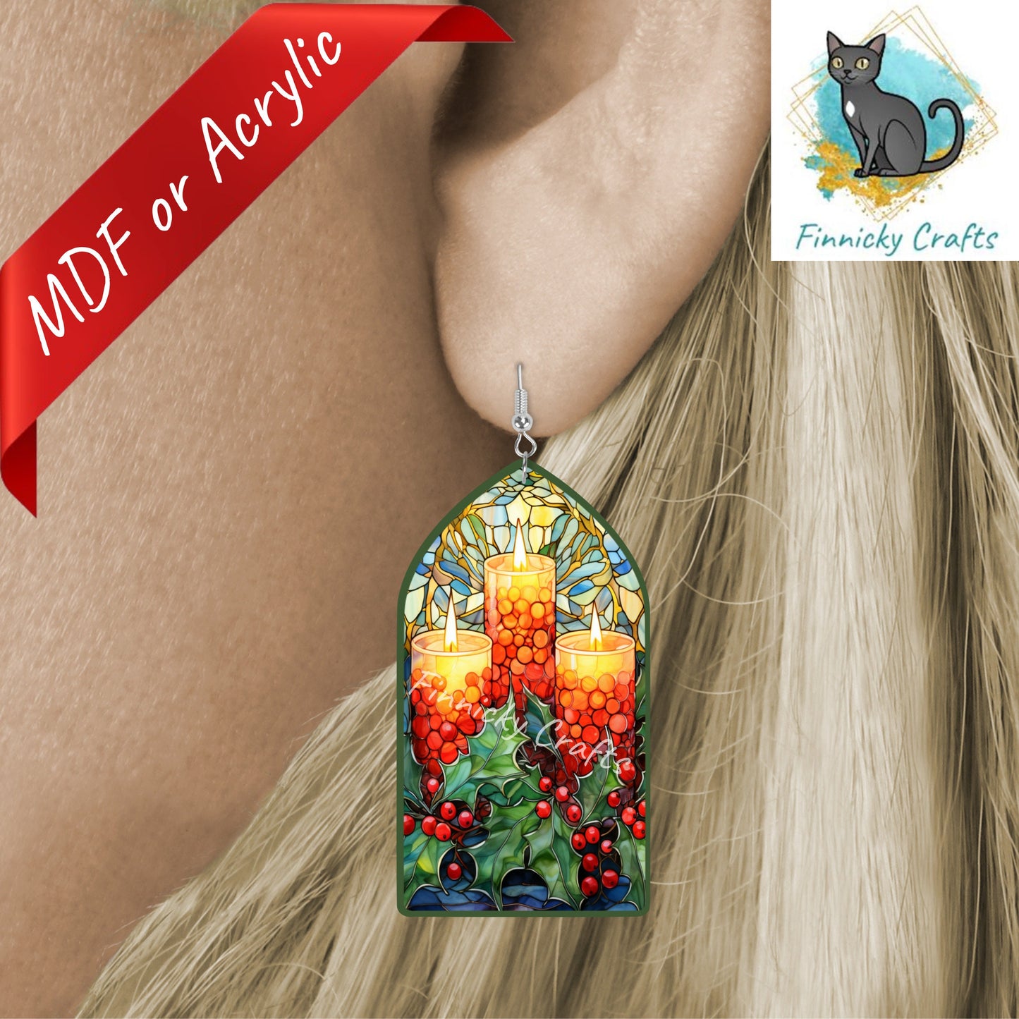 Christmas Stained Glass, Church Window, Sign, Sublimation, Digital, PNG, Design, MDF, Acrylic, Nightlight, Earrings, Suncatchers
