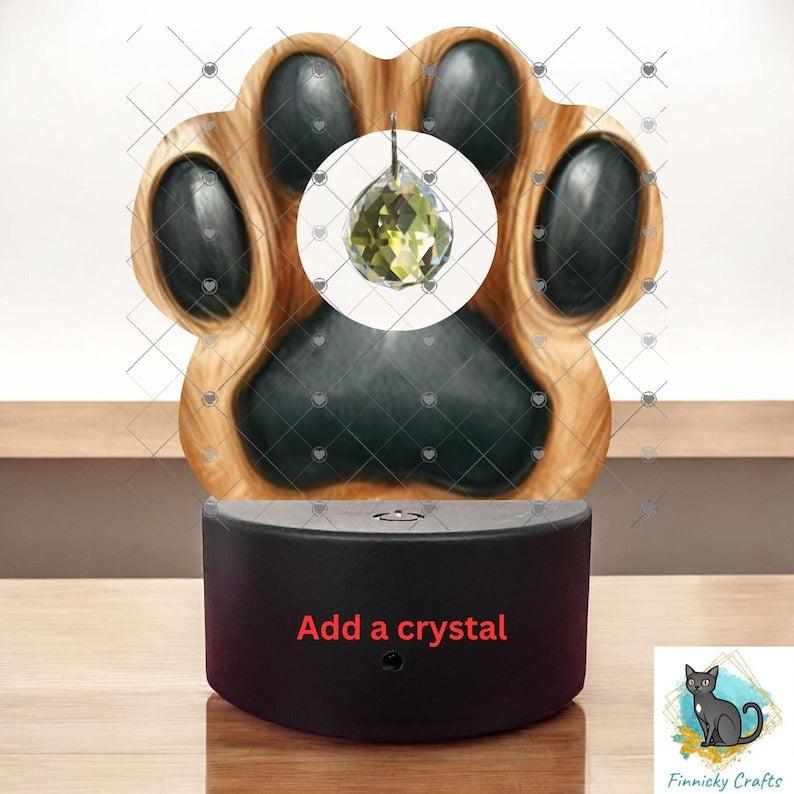Paws for dogs-cats, Customizable (Add words, names), Light Base, Digital, Decor, suncatcher, night light