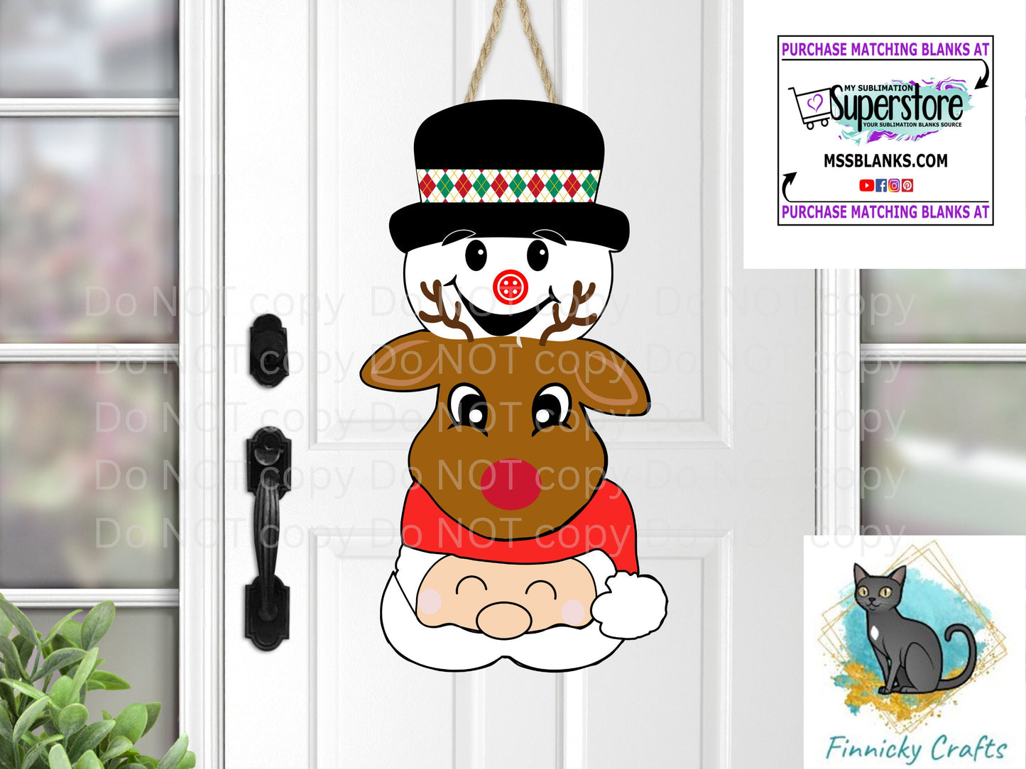 Snowman, Reindeer, Girl Power, Santa Trio Bundle Christmas Design png