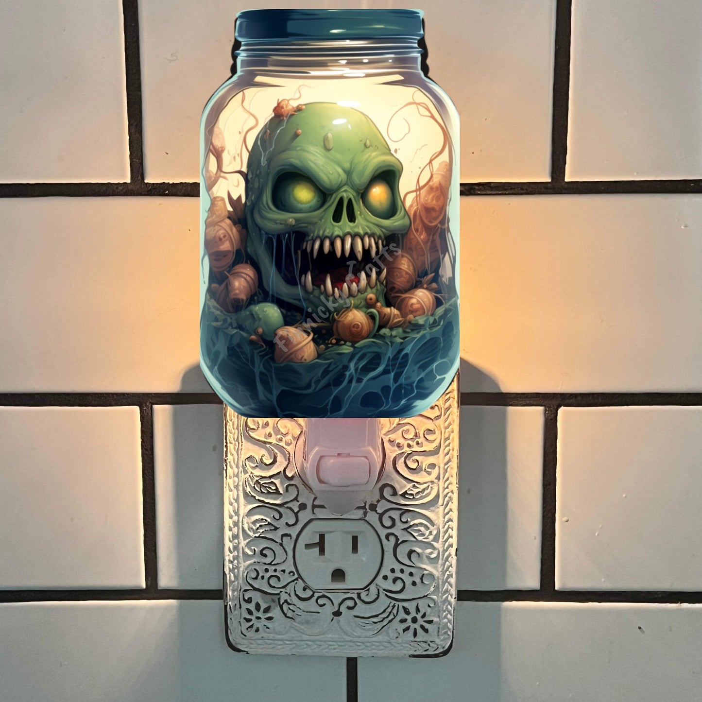 Halloween Mason Jar Sublimation Digital Design Bundle - Ghouls, Creatures - MDF, Acrylic - Earrings, Sign, Nightlight, Bag Charm