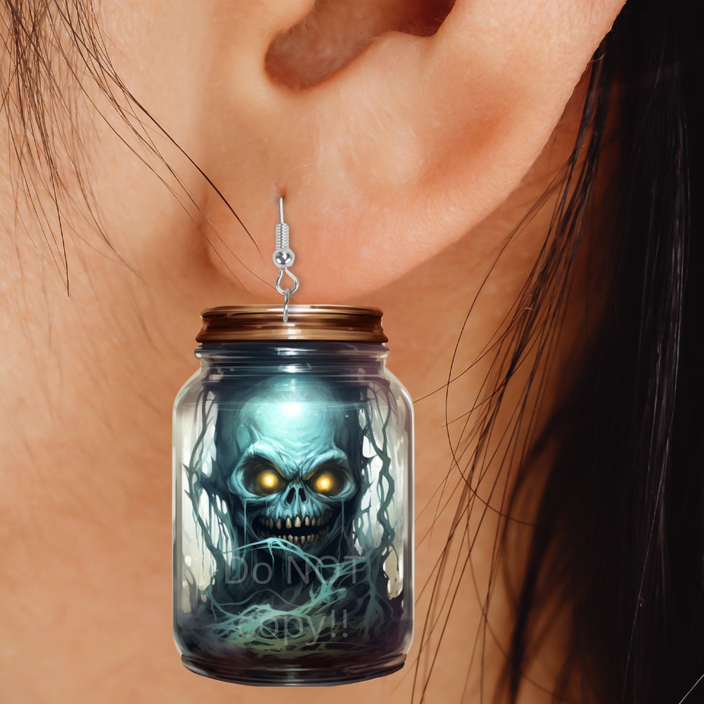 Halloween Mason Jar Sublimation Digital Design Bundle - Ghouls, Creatures - MDF, Acrylic - Earrings, Sign, Nightlight, Bag Charm