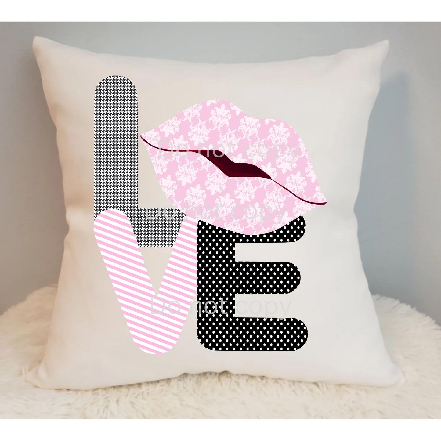Pink, Black, Love Lips, Sublimation, Digital Design, PNG, Download,
