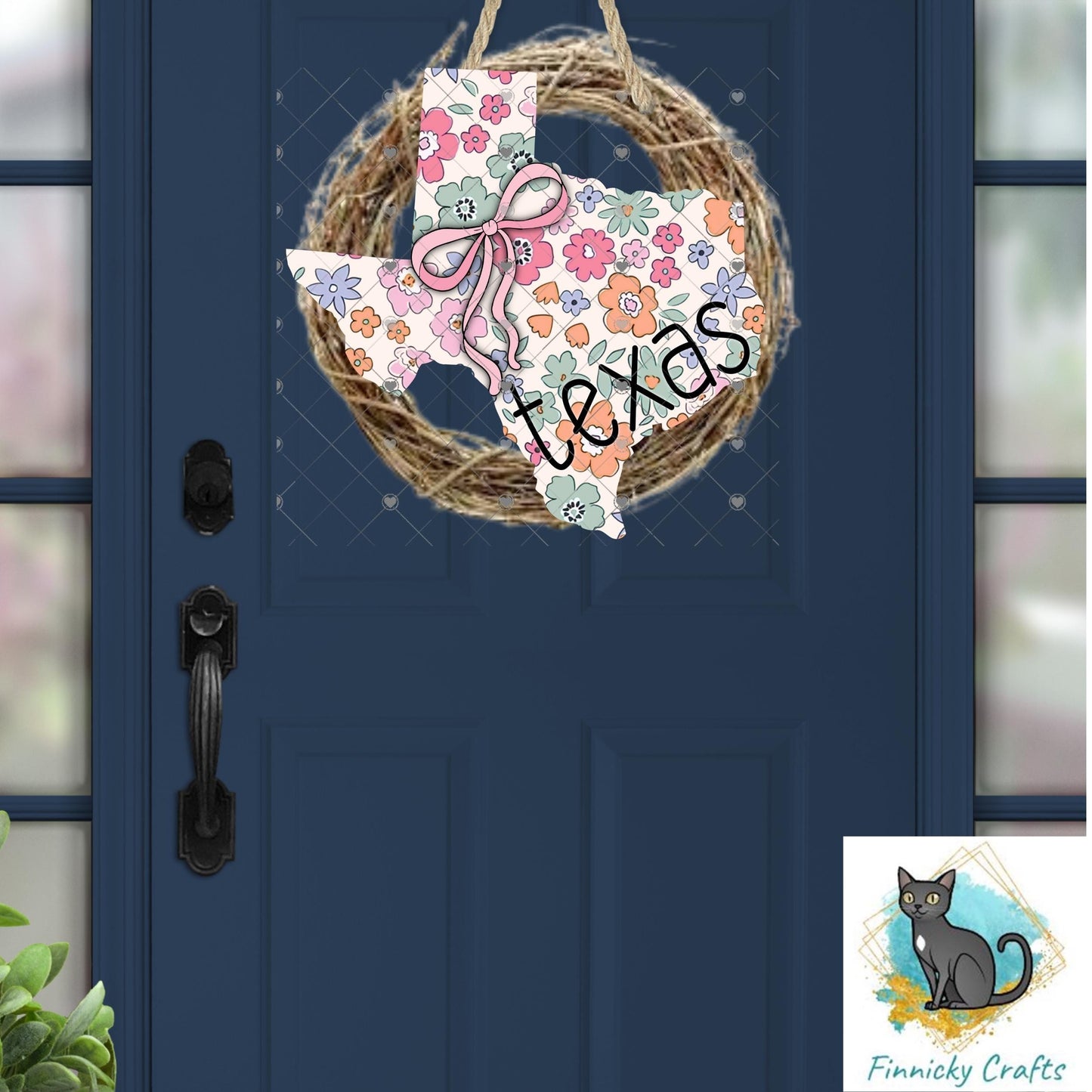 Floral Texas State Shape, 2 versions, Sublimation, PNG, Digital Download, Door Hanger, Ornament (Copy)