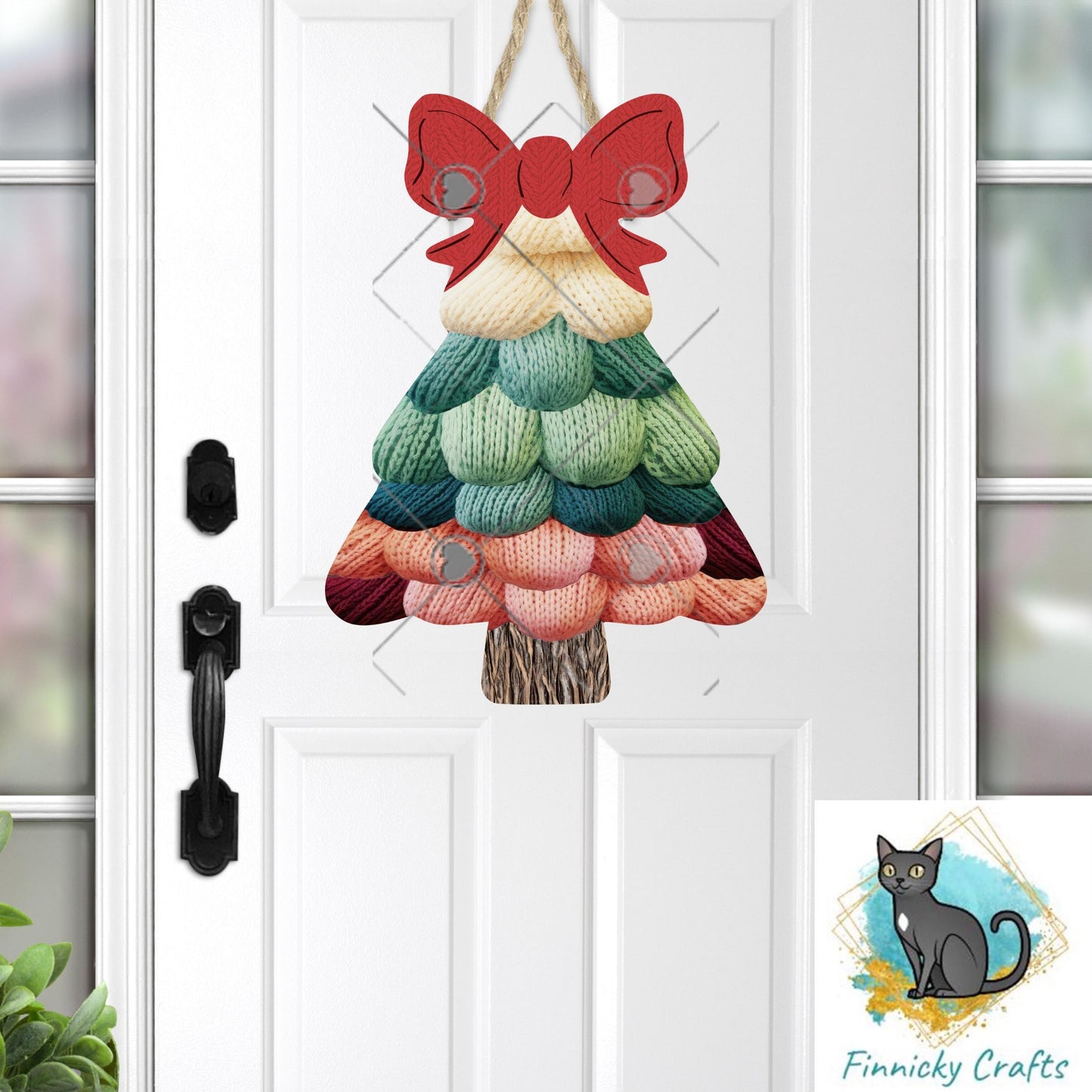 Knit Christmas Tree, Sublimation, Digital, PNG, Design, Download, Ornament, Night Light