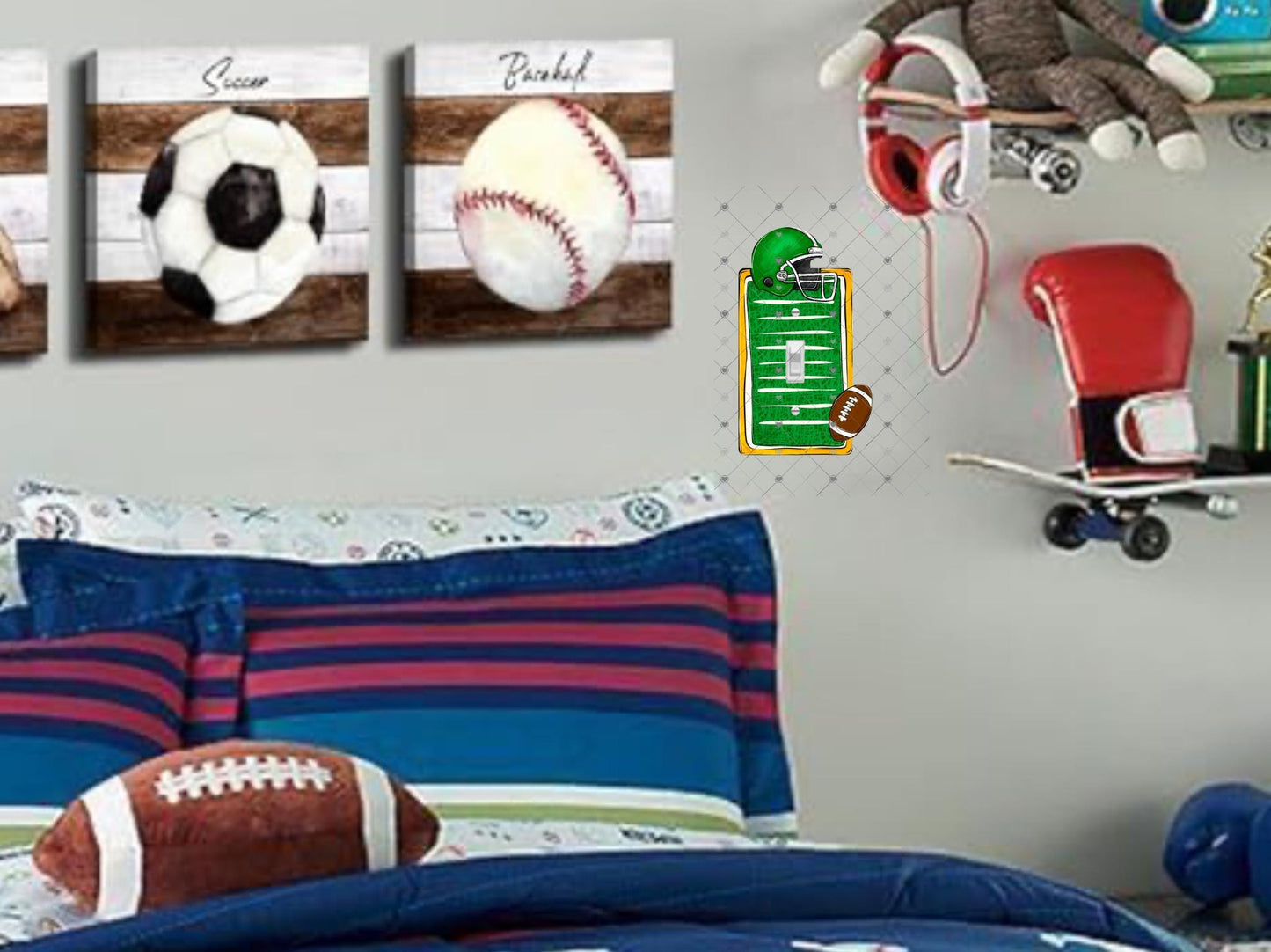 Football Light Switch Bundle, Sublimation, Decor, Sublimation, Digital, PNG, Design, Helmet, ball, field
