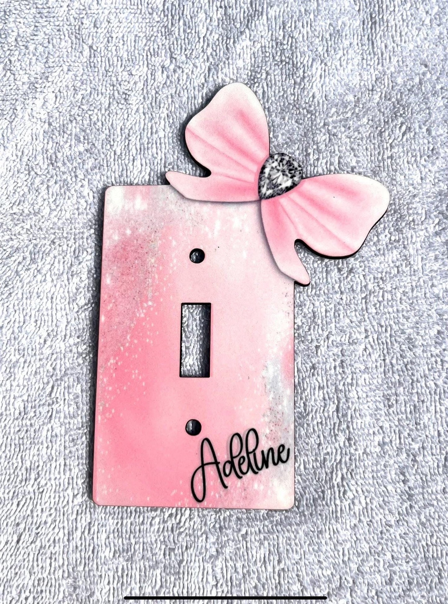 Satin bow with pearl or diamond, Sublimation Light Switch, Decor, Sublimation, Digital, PNG, Design, Pink Bow, Personalization