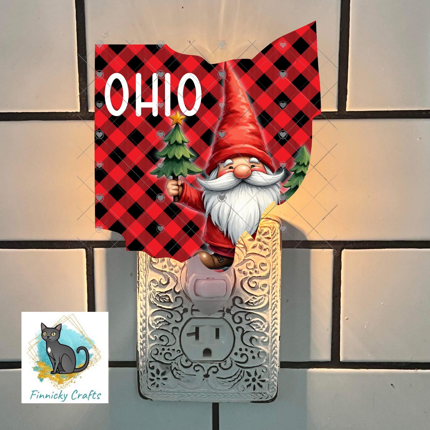 Ohio State Shape, Gnome, Christmas, Sublimation, PNG, Digital Download, Door Hanger, Ornament, Earrings, T-shirt