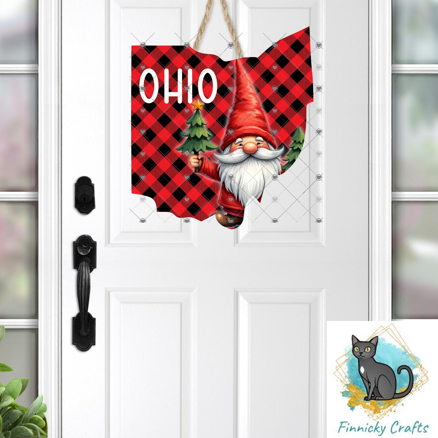 Ohio State Shape, Gnome, Christmas, Sublimation, PNG, Digital Download, Door Hanger, Ornament, Earrings, T-shirt