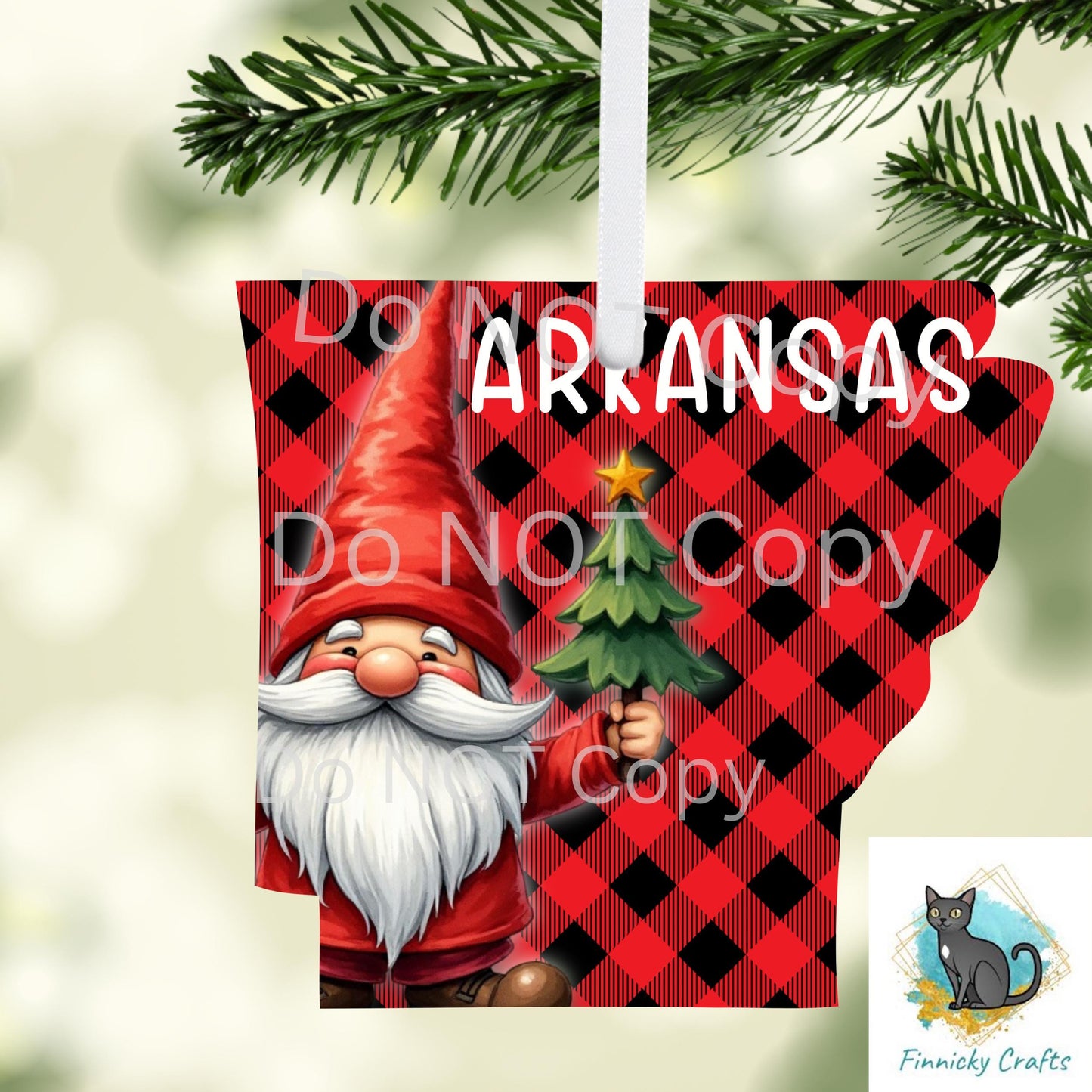 Arkansas State Shape, Gnome, Christmas, Sublimation, PNG, Digital Download, Door Hanger, Ornament, Earrings, T-shirt