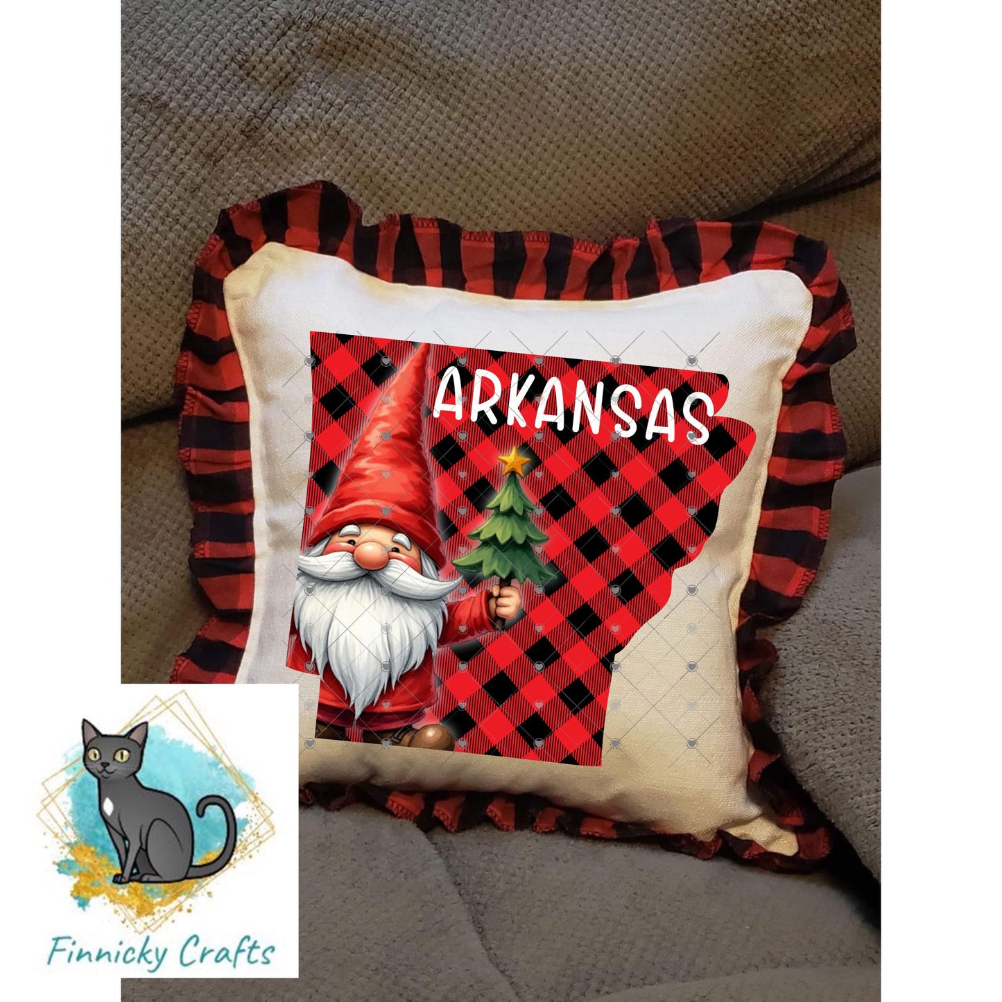 Arkansas State Shape, Gnome, Christmas, Sublimation, PNG, Digital Download, Door Hanger, Ornament, Earrings, T-shirt