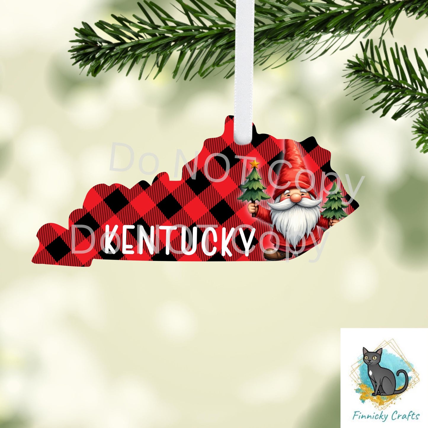 Customizable Kentucky State Shape, Christmas Gnome Sublimation, PNG, Digital Download, Door Hanger, Ornament, Earrings