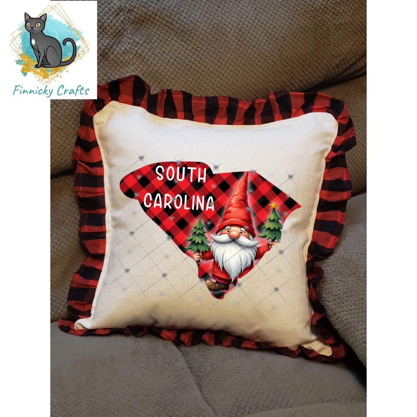 Customizable South Carolina State Shape, Christmas, Gnome, Sublimation, PNG, Digital Download, Door Hanger, Ornament, DTF