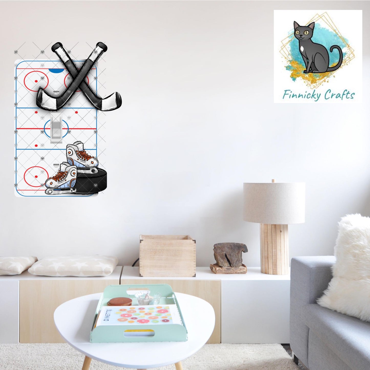 Hockey Light Switch, Puck, Rink, PNG, Design, Digital, Download, Sublimation, Decor