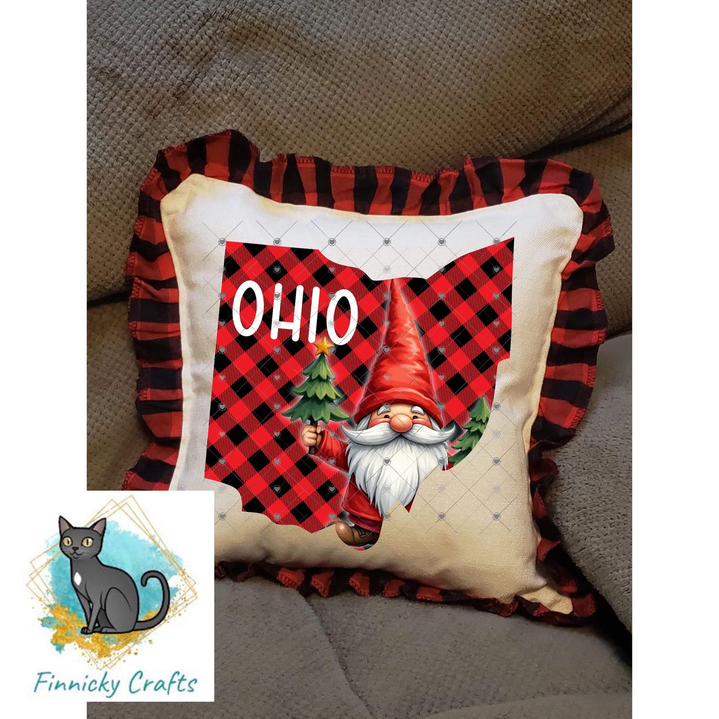 Ohio State Shape, Gnome, Christmas, Sublimation, PNG, Digital Download, Door Hanger, Ornament, Earrings, T-shirt