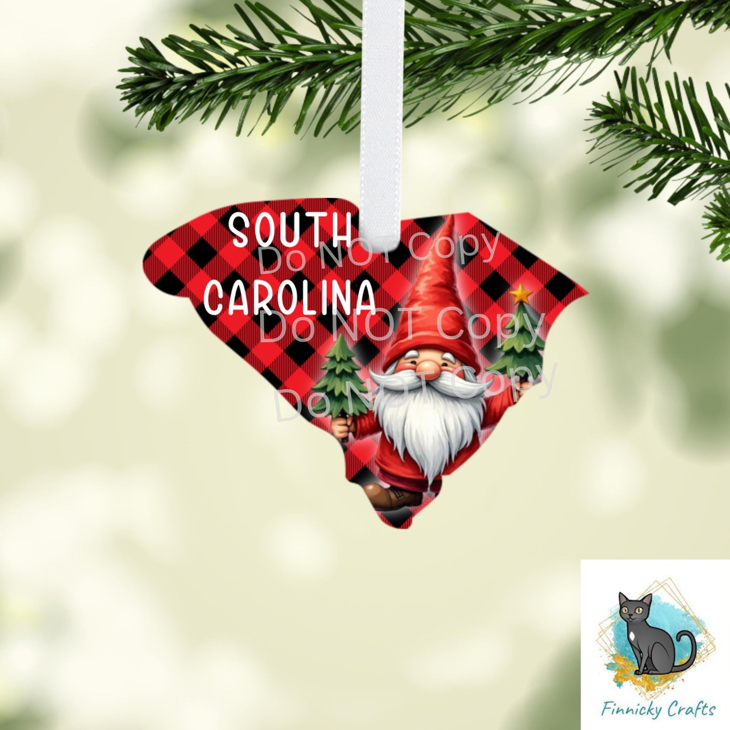 Customizable South Carolina State Shape, Christmas, Gnome, Sublimation, PNG, Digital Download, Door Hanger, Ornament, DTF