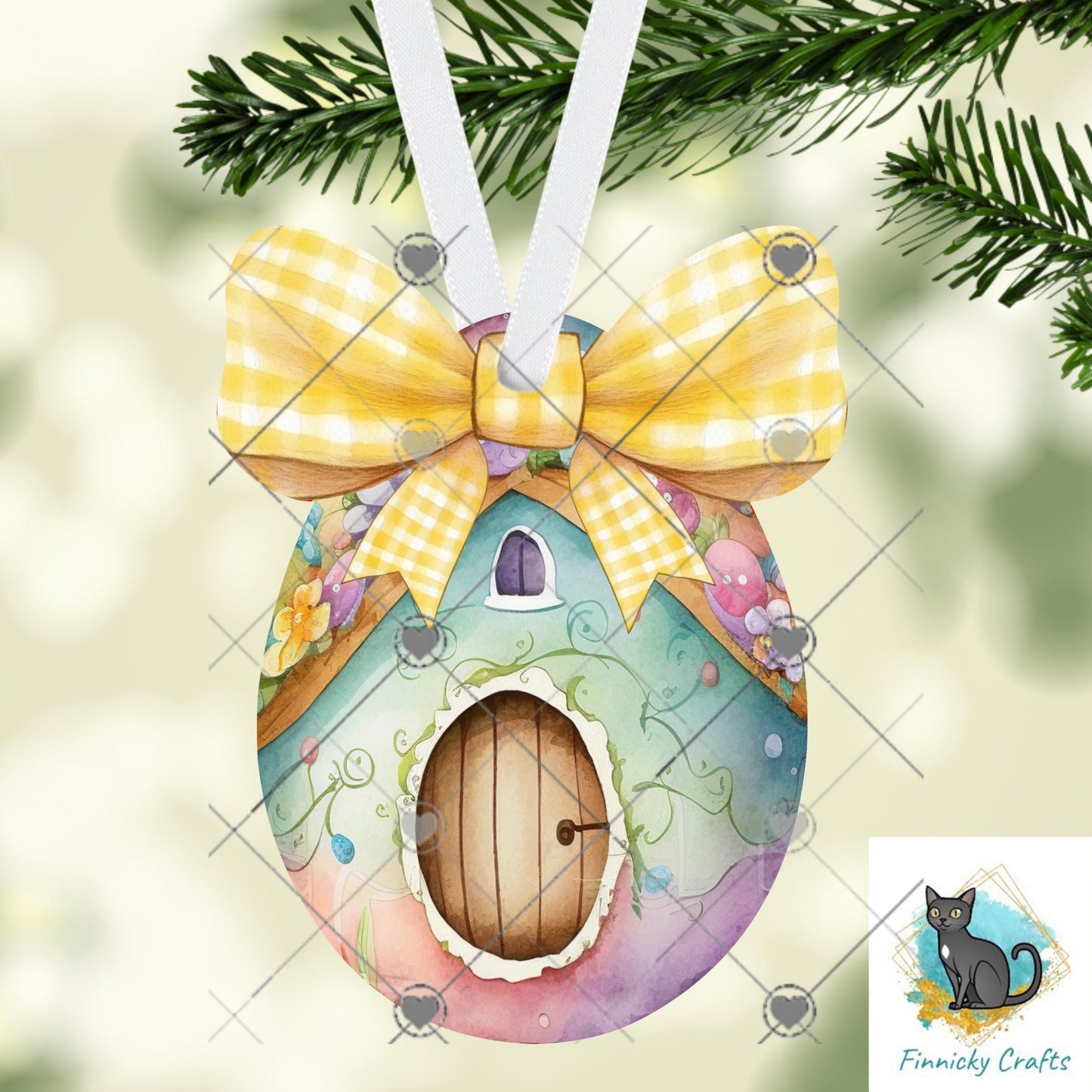Easter Eggs with Bows – Sublimation Design (PNG), Digital Design, DTF, fairy houses