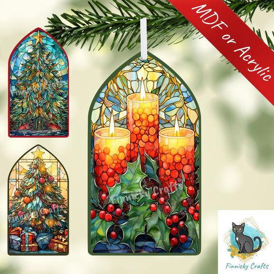 Christmas Stained Glass, Church Window, Sign, Sublimation, Digital, PNG, Design, MDF, Acrylic, Nightlight, Earrings, Suncatchers