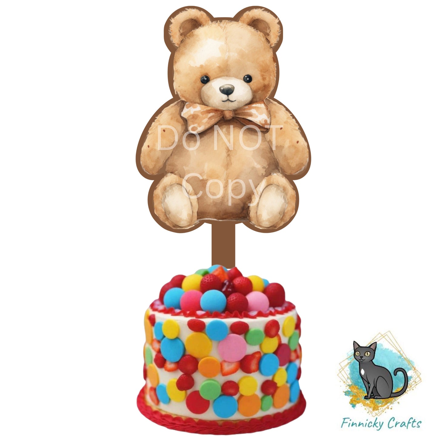 Teddy Bear Cake Topper Bundle - Sublimation Design - Pink Bear, Blue Bear, Brown Bear png, Acrylic Sublimation, decoration