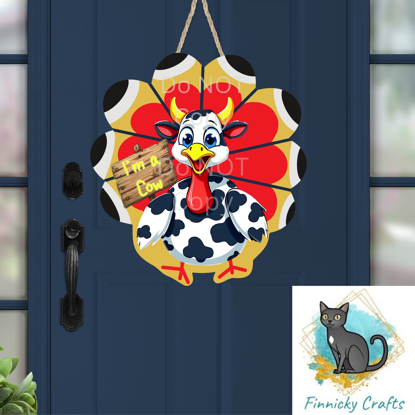 Turkey, Cow, Design, Digital, Download, Sublimation, Door Hanger, Tiered Tray, Decoration, Earrings, Disguise, Ornament