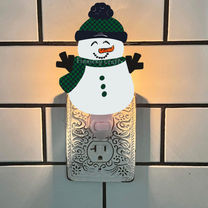 Snowman with hat and scarf - Christmas Winter Ornament, Earrings, Nightlight, Sublimation, Digital, PNG, Design, Download, MDF and Acrylic
