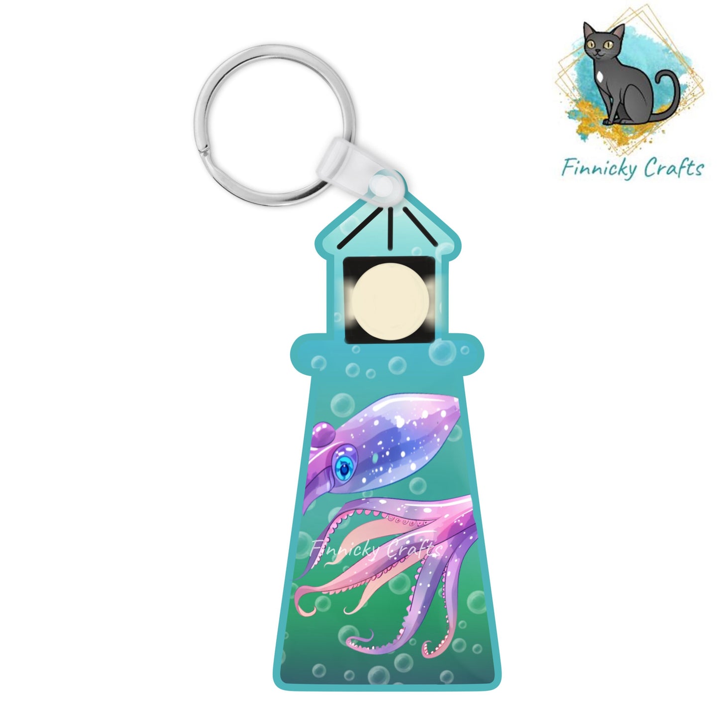 Squid Lighthouse Sign, Nightlight, Keychain, Earrings, Sublimation, Digital, PNG, Design, Download, Acrylic, MDF
