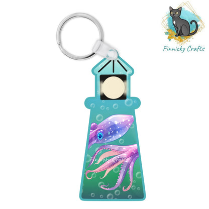 Squid Lighthouse Sign, Nightlight, Keychain, Earrings, Sublimation, Digital, PNG, Design, Download, Acrylic, MDF
