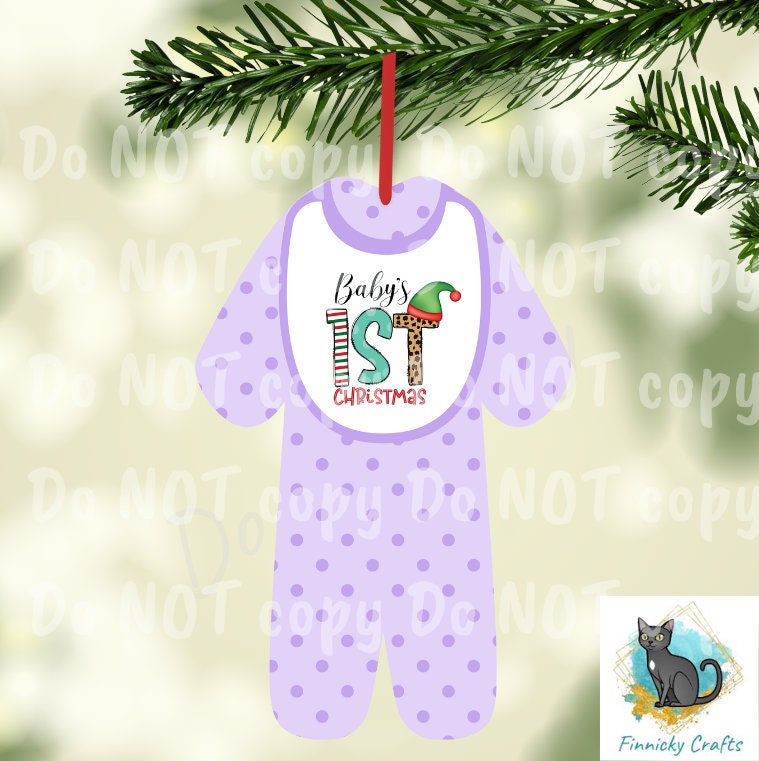 Baby's First Christmas Ornament Bundle png - Digital Design - Download - Kid Pajamas