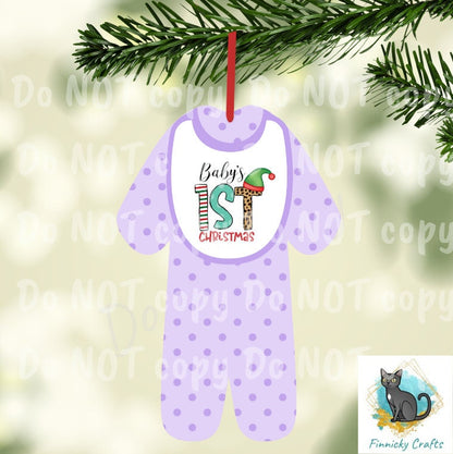 Baby's First Christmas Ornament Bundle png - Digital Design - Download - Kid Pajamas